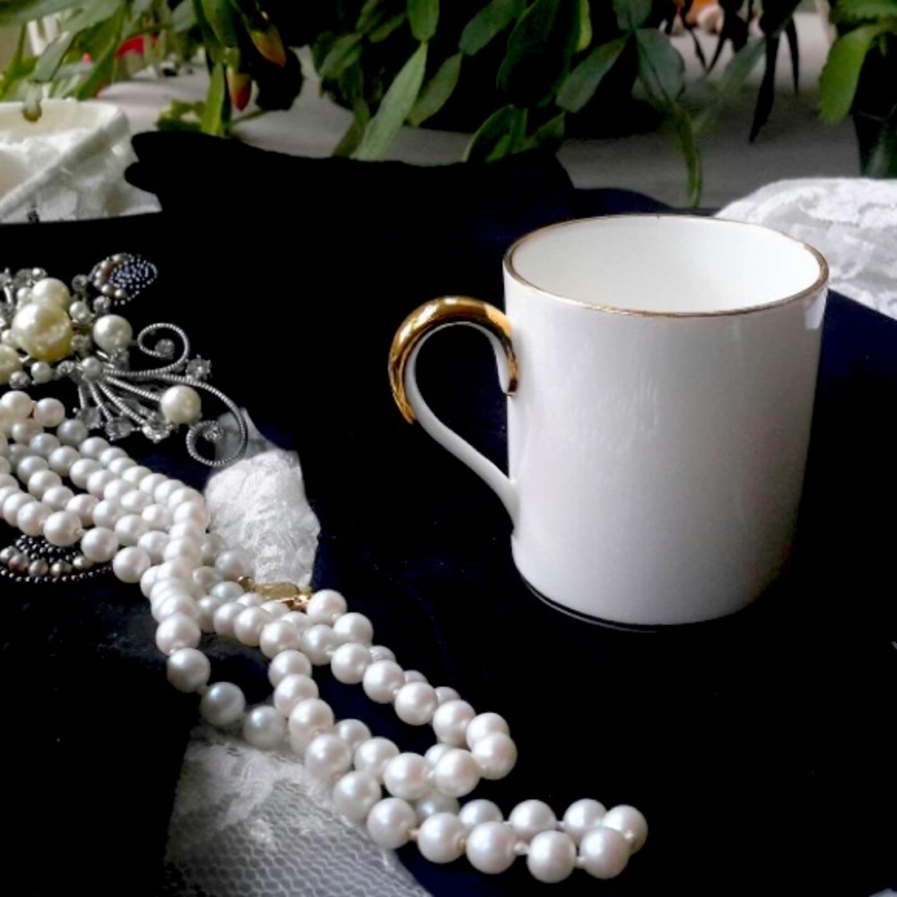 Tiffany & Co. 14K Gold Trim England Expresso Cup